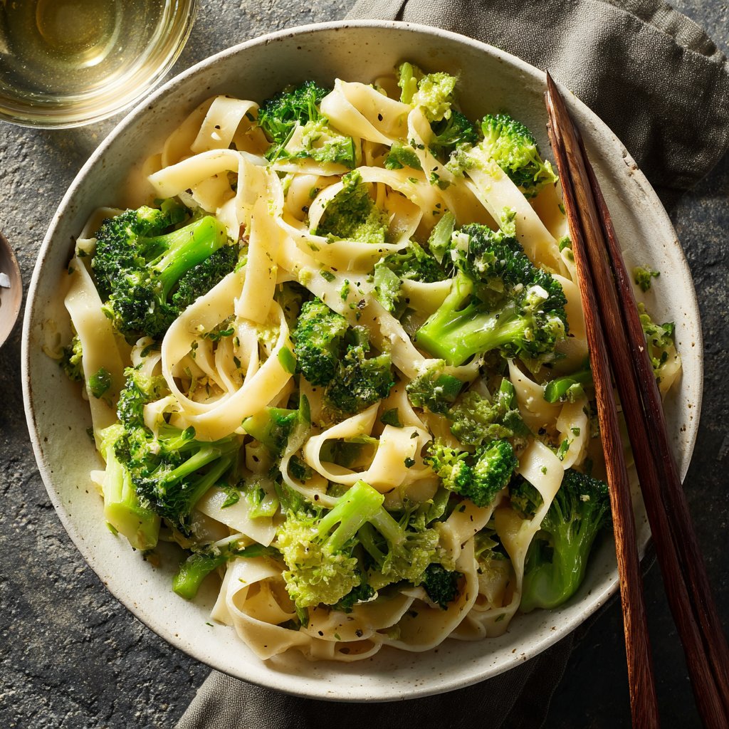 Reisnudeln mit Brokkoli