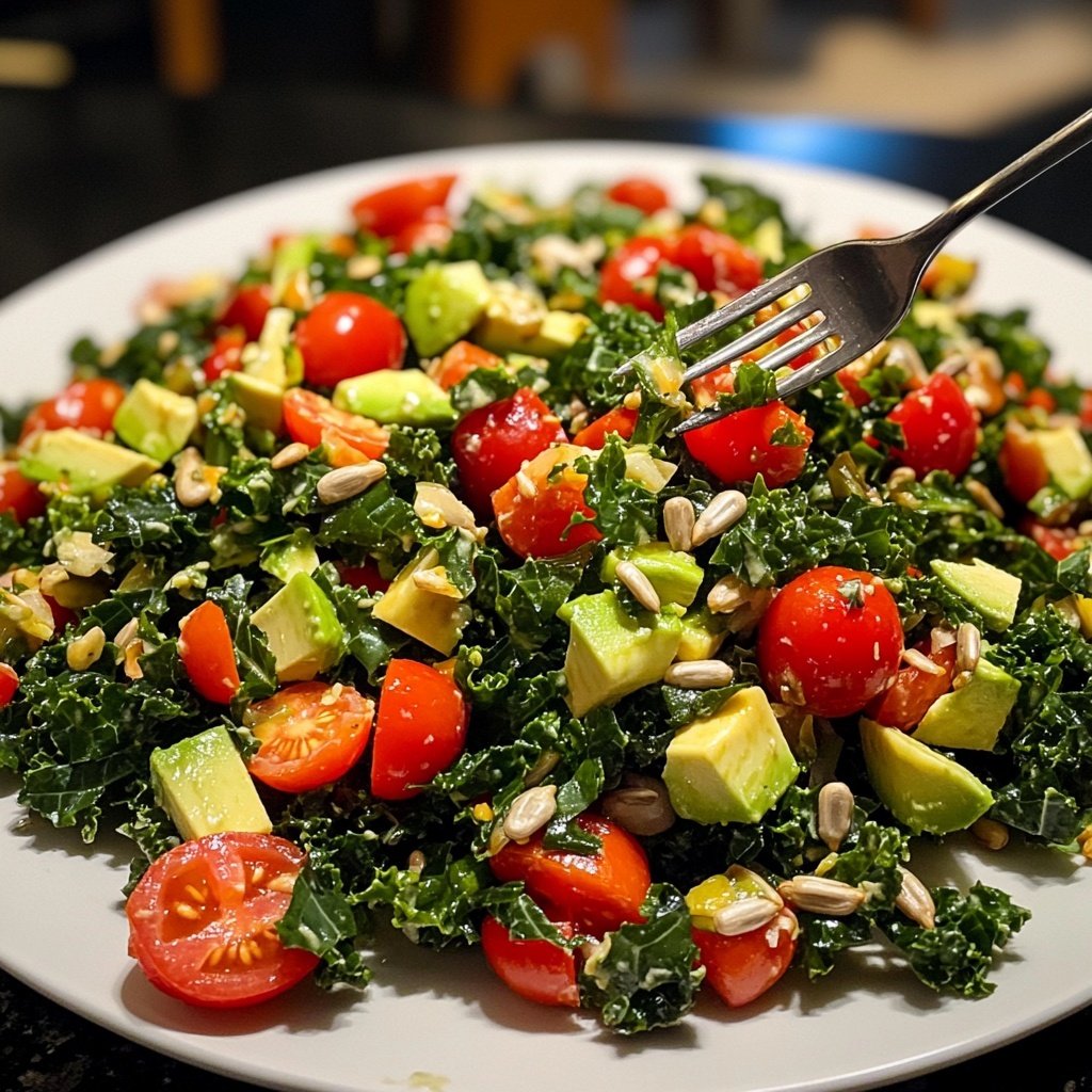 Chopped Kale Power Salad mit Zitronen-Tahini-Dressing