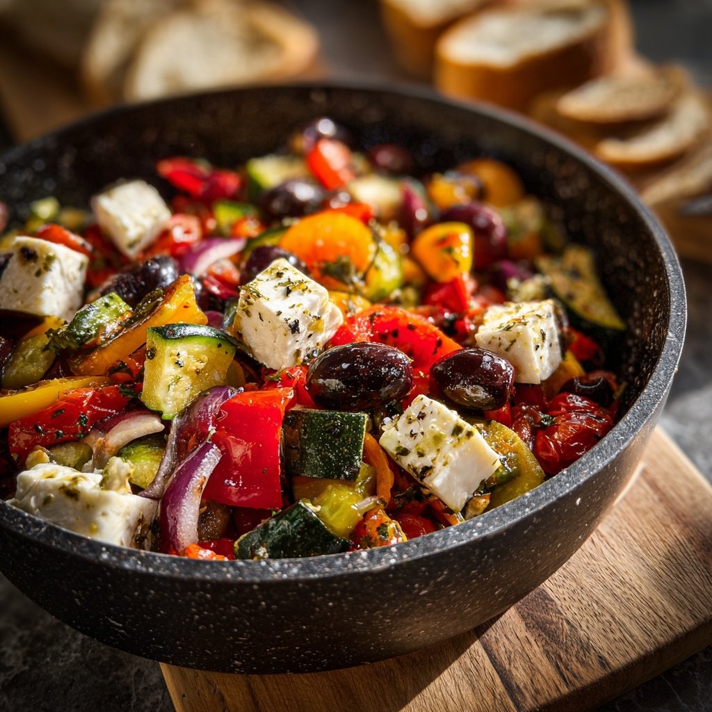 Gesund & Leicht Mediterrane Gemüsepfanne mit Feta