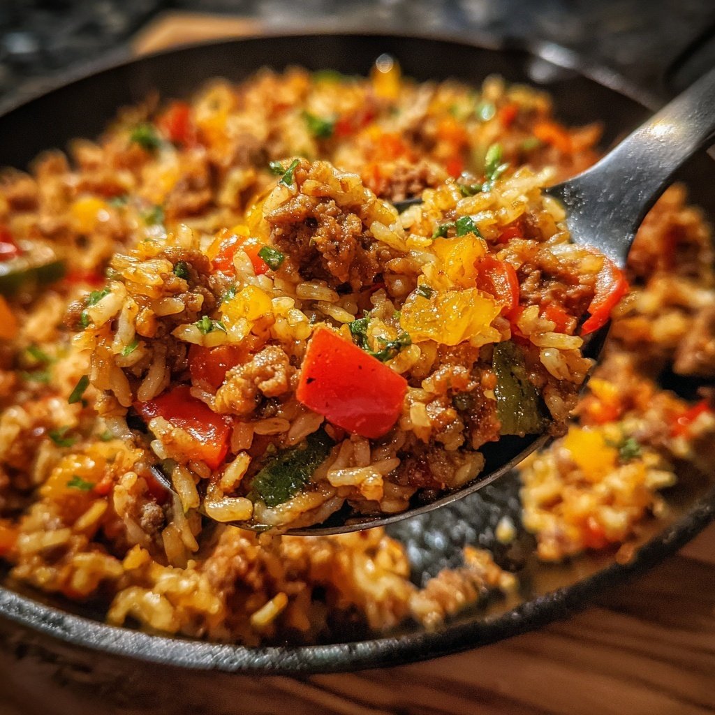 Hackfleisch Paprika Reis Pfanne
