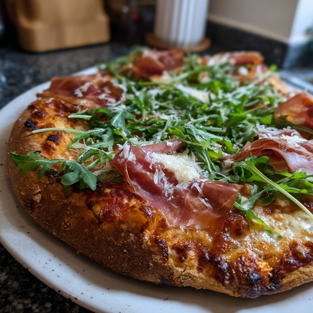 Pizza mit Prosciutto und Rucola