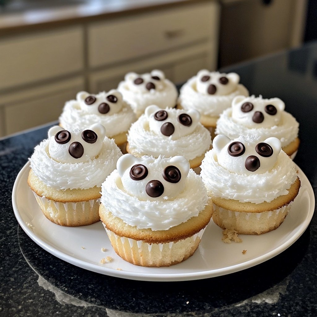 Weihnachts Polar Weißbär Cupcakes