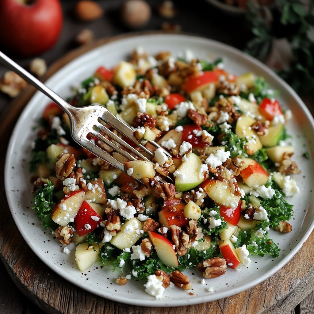 Brokkoli-Salat mit Äpfeln, Nüssen & Feta – Knackig & frisch
