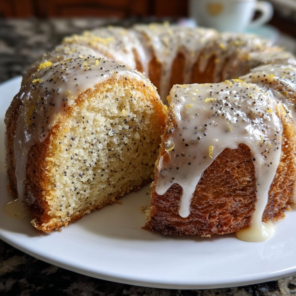 Zitronenkuchen mit Mohn